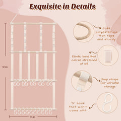 POVETIRE hair accessories display with beech wood rod demonstrates sturdy, durable storage.