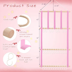 POVETIRE hair accessories display with wooden sticks for durable bow organization
