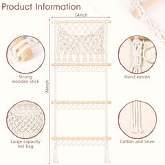 POVETIRE hair accessory storage with S-hooks prevents clutter and misplacement.