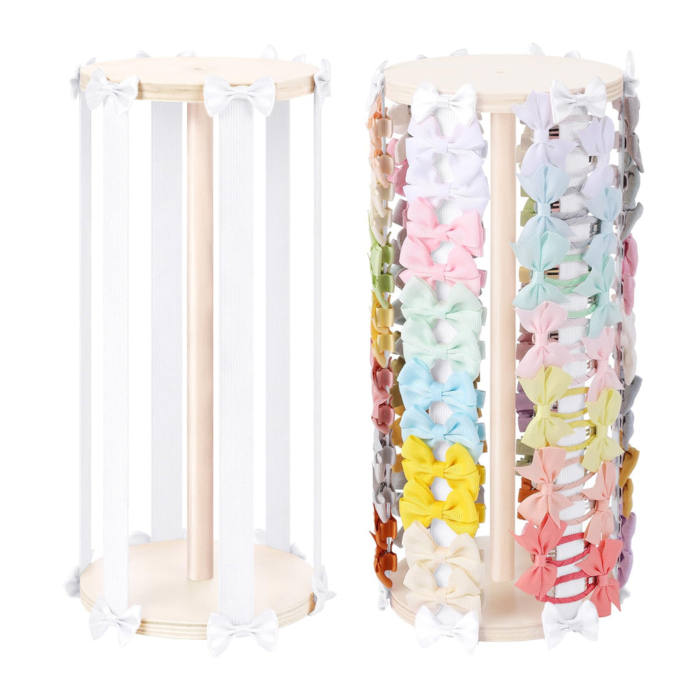 POVETIRE hair bow holder white keeps bows organized and protected.