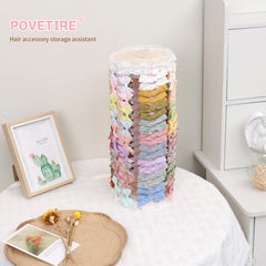 POVETIRE hair bow organizer display shows tidy accessible accessories