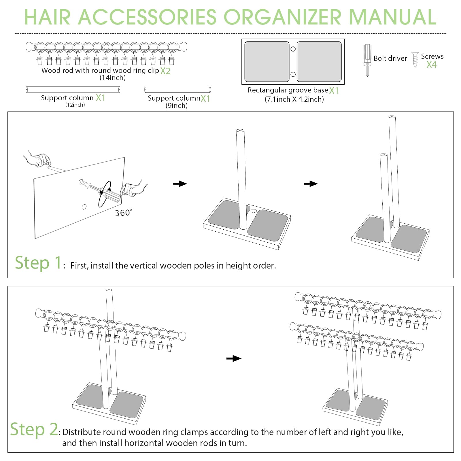 POVETIRE wooden hair accessory holder enhances baby room aesthetics and order