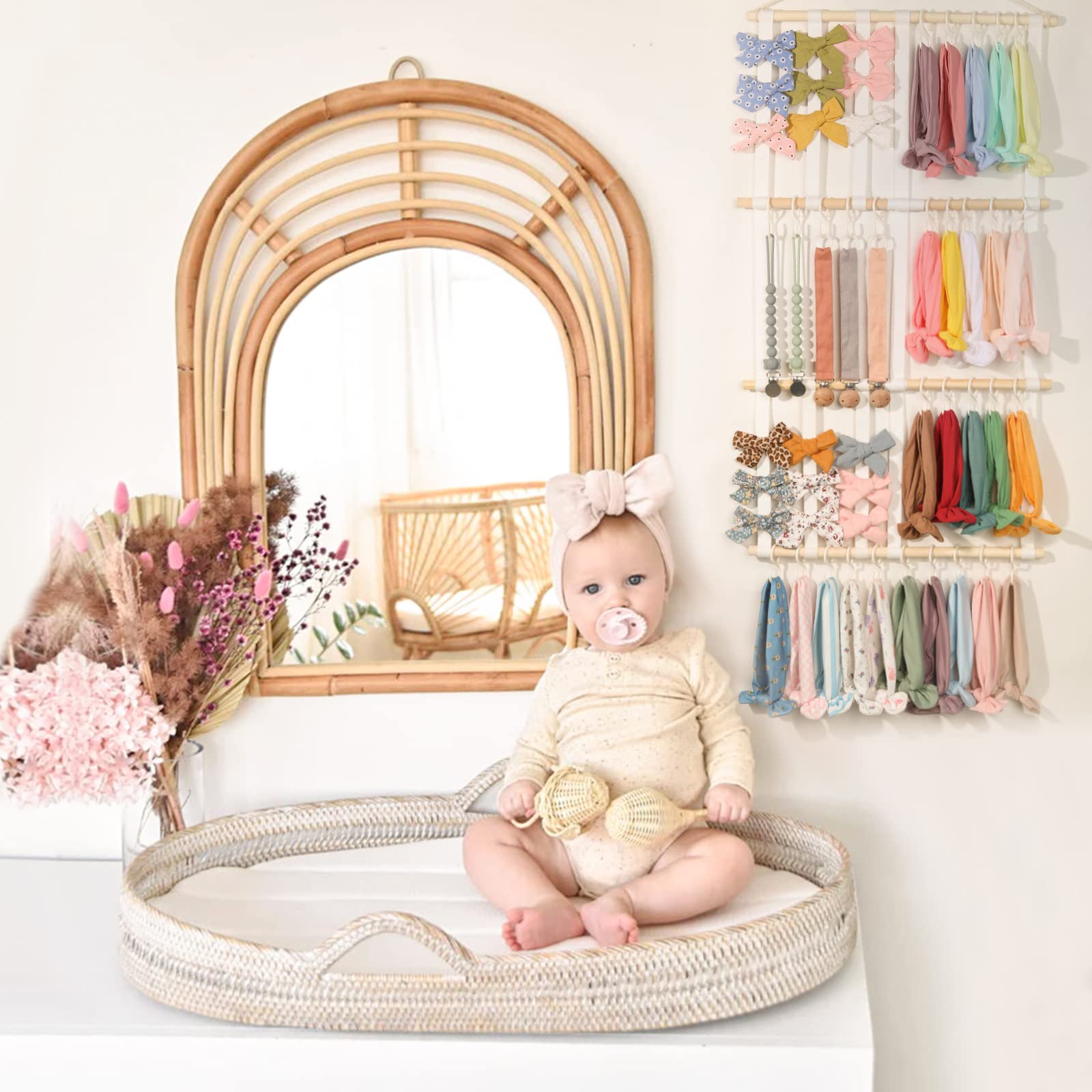 POVETIRE headband holder beech-wood sticks provide sturdy structure.