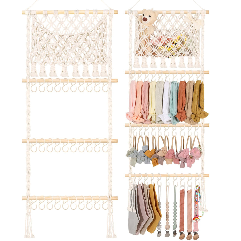 POVETIRE headband holder handwoven cotton keeps bows neatly organized and accessible.