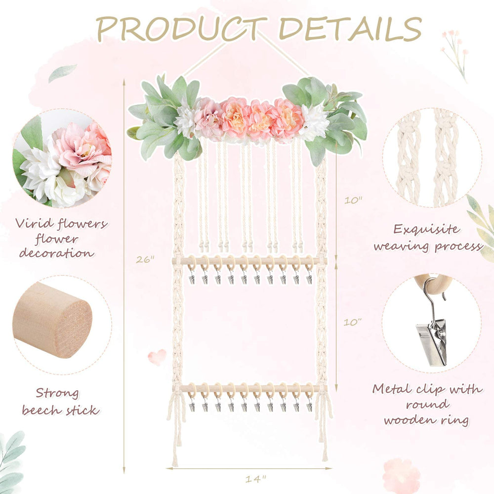 POVETIRE headband holder floral design adds premium nursery decor while keeping items accessible.