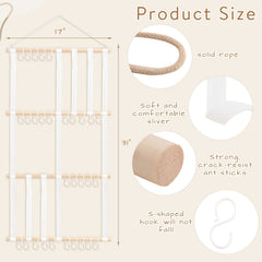 POVETIRE headband holder three-row storage shows effortless accessory selection.