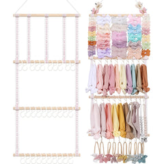 POVETIRE headband holder side view showcases durable cotton-canvas storage for organized accessories.