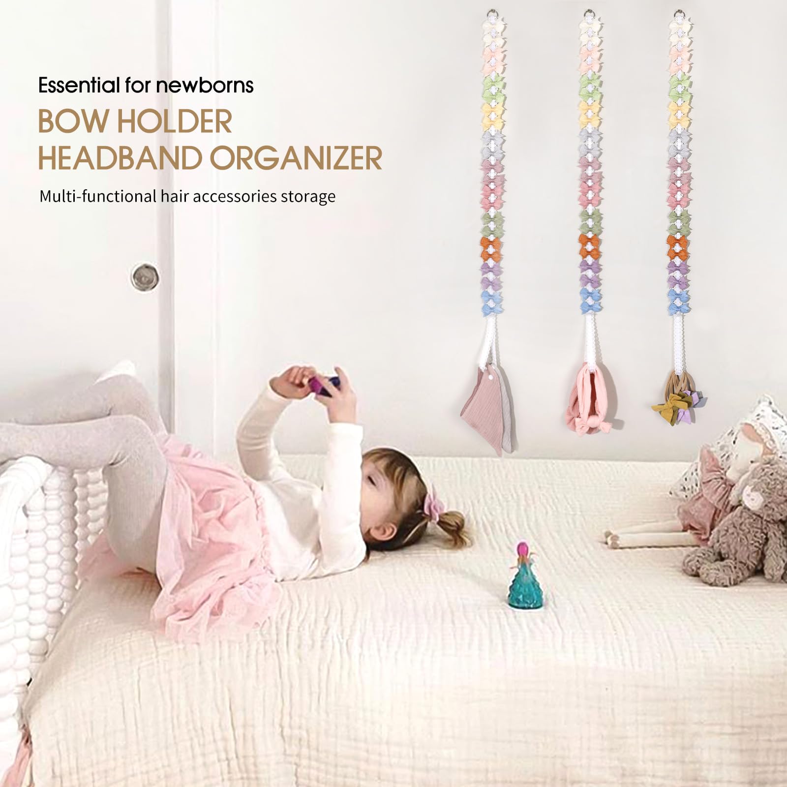 POVETIRE headband holder with six areas for easy organization