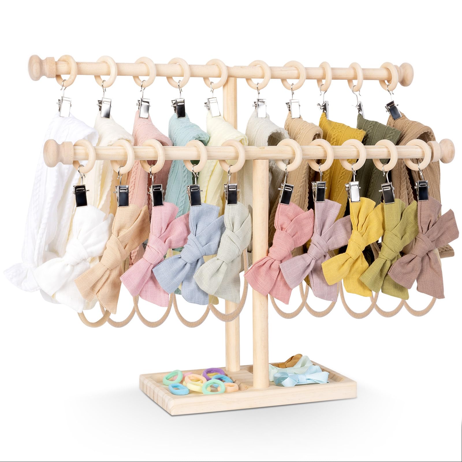 POVETIRE headband holder stand neatly displays baby bows for quick selection