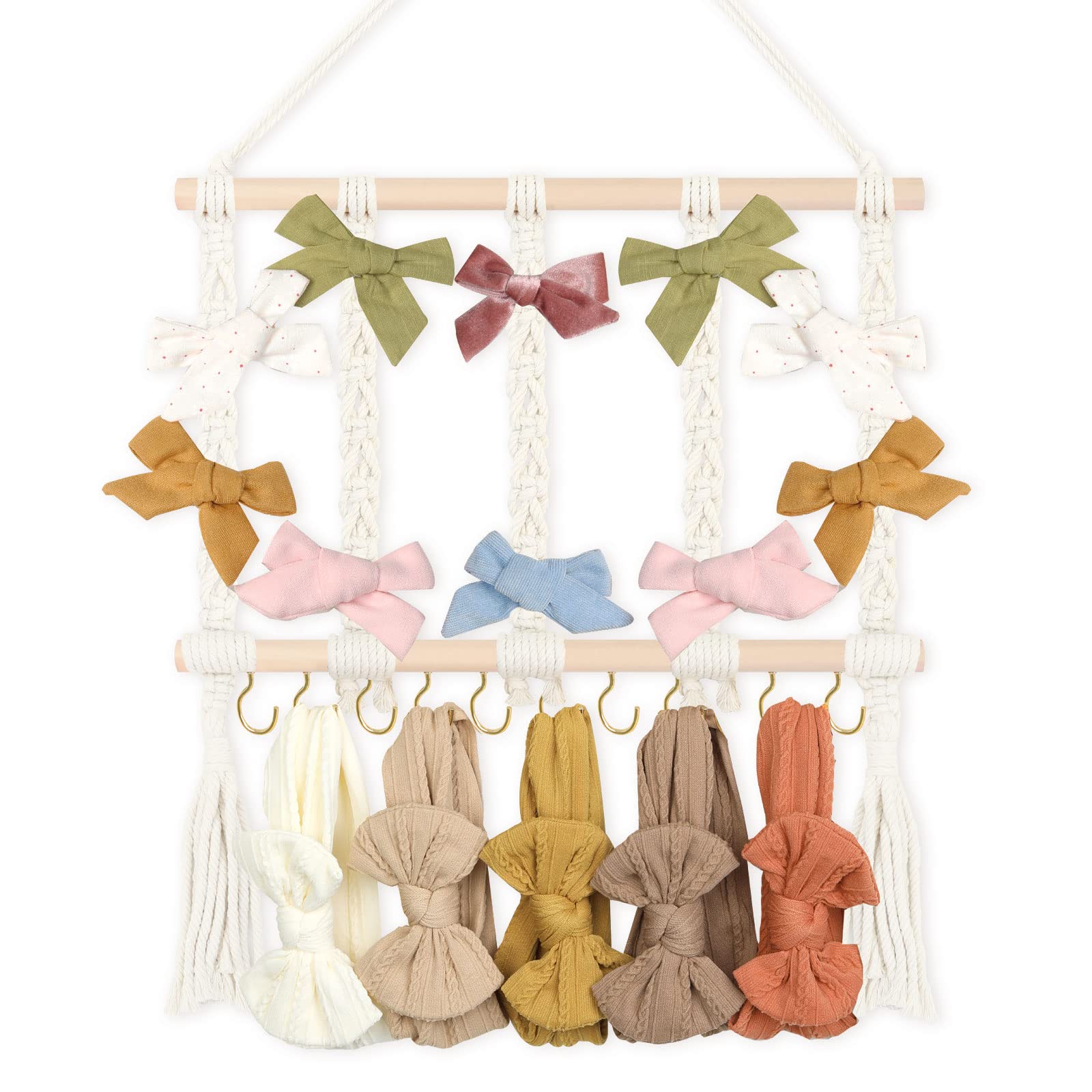 POVETIRE headband holder on wall offers quick-access organization for kids' bows