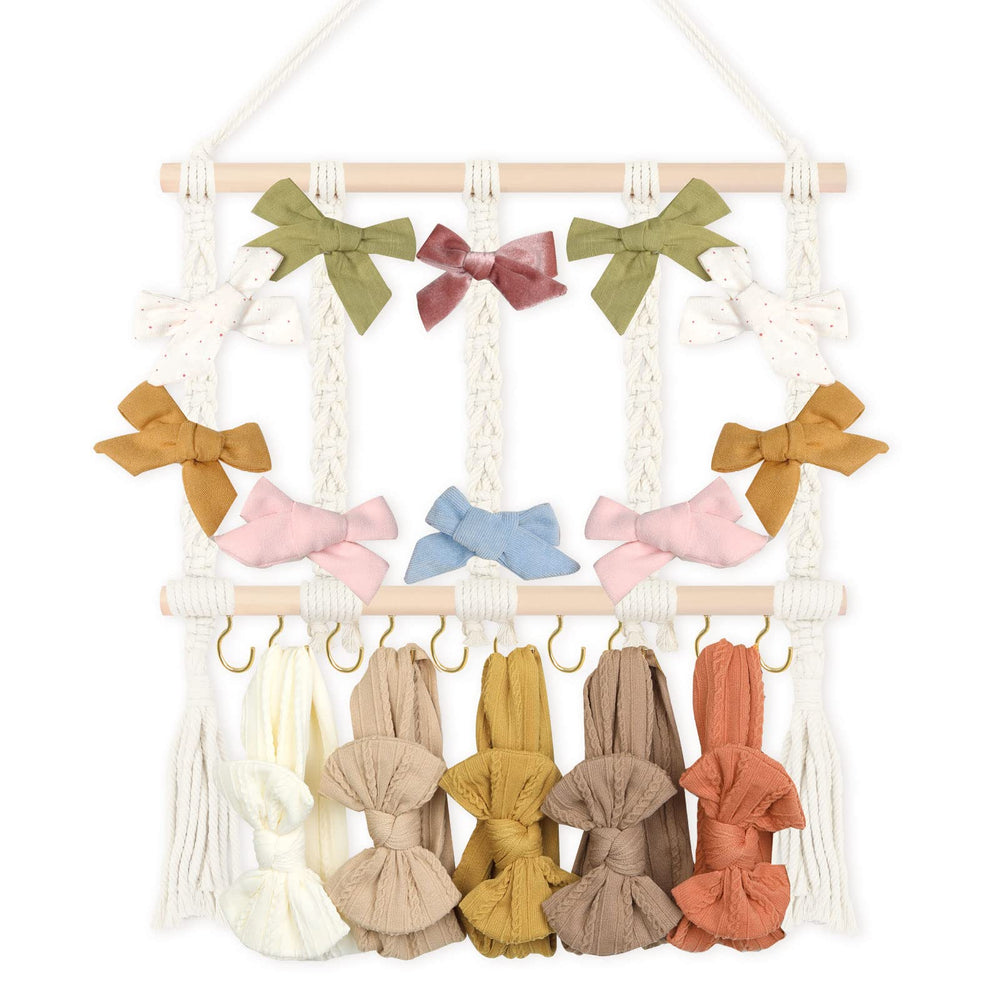 POVETIRE headband holder on wall offers quick-access organization for kids' bows
