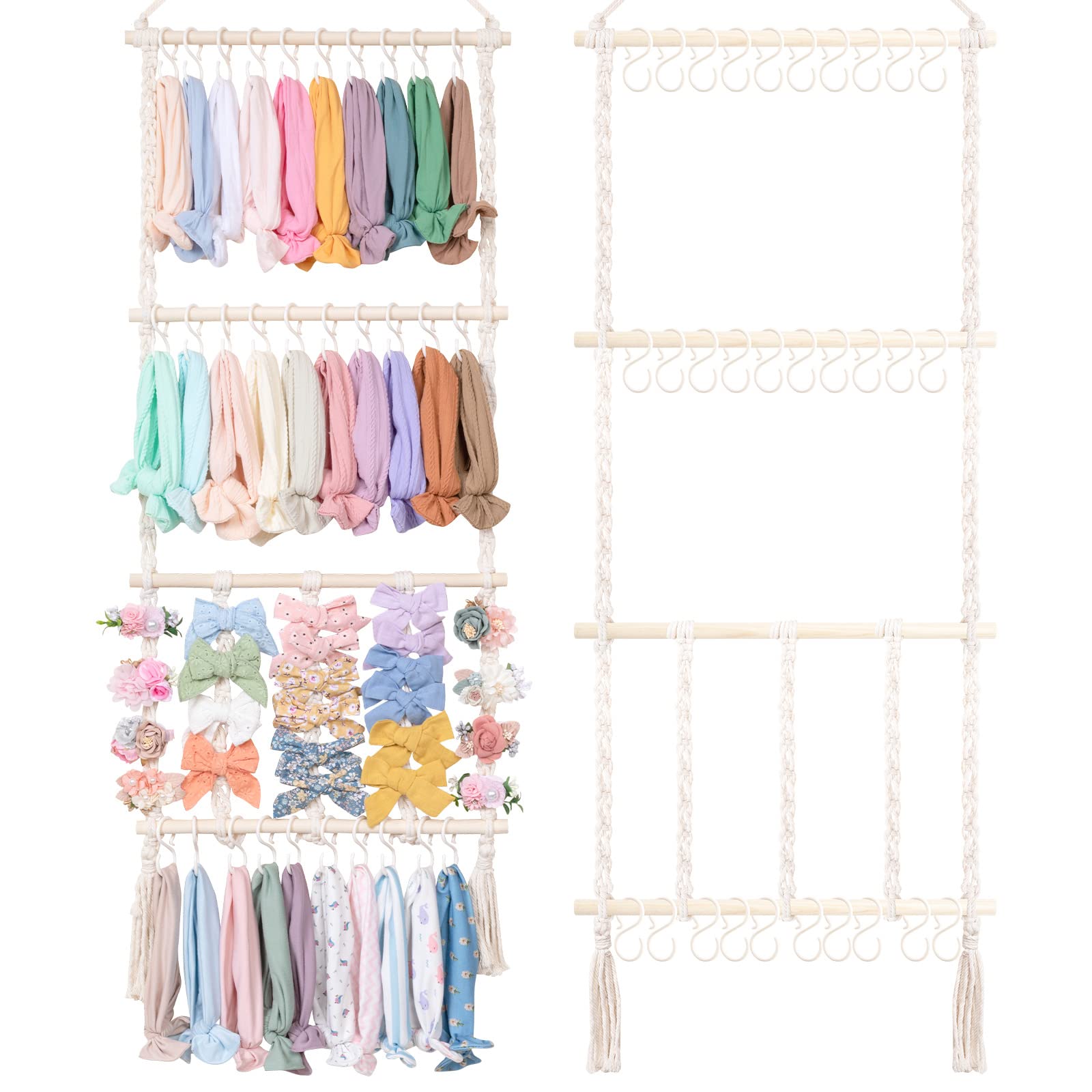 POVETIRE headband holder wall mount keeps toddler hair accessories neatly organized
