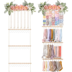 POVETIRE headband holder wall-mounted display keeps bows neatly organized and accessible