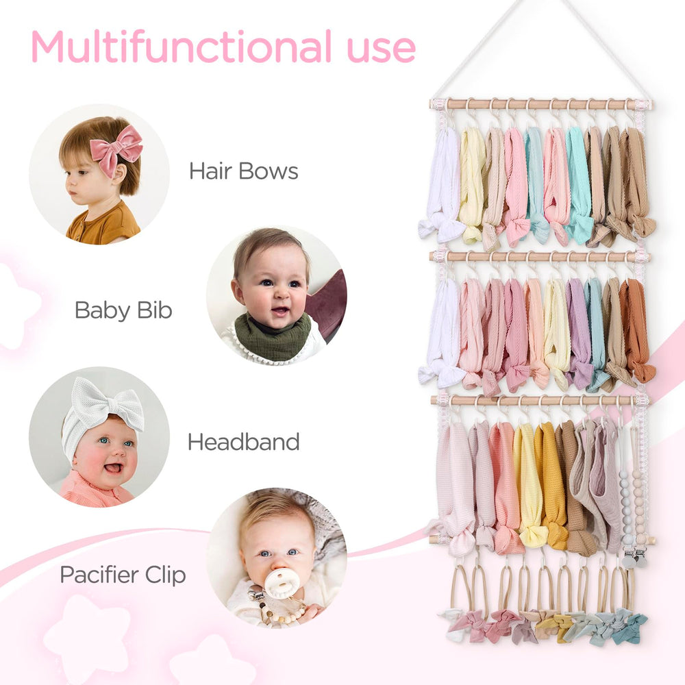 POVETIRE headband organizer assembly and easy wall mounting