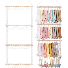 POVETIRE headband organizer wall-hanger displays up to 80 headbands for easy access