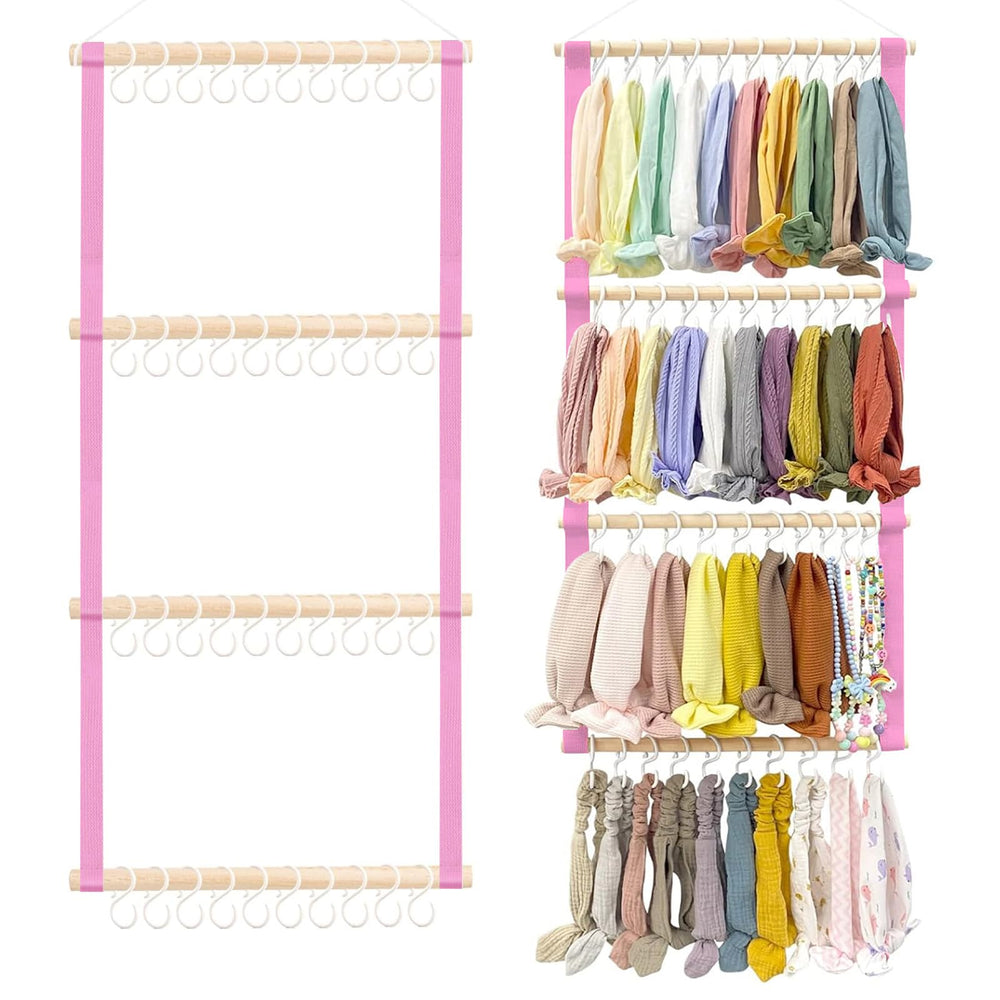 POVETIRE headband organizer wall-hanging keeps accessories neatly within reach.