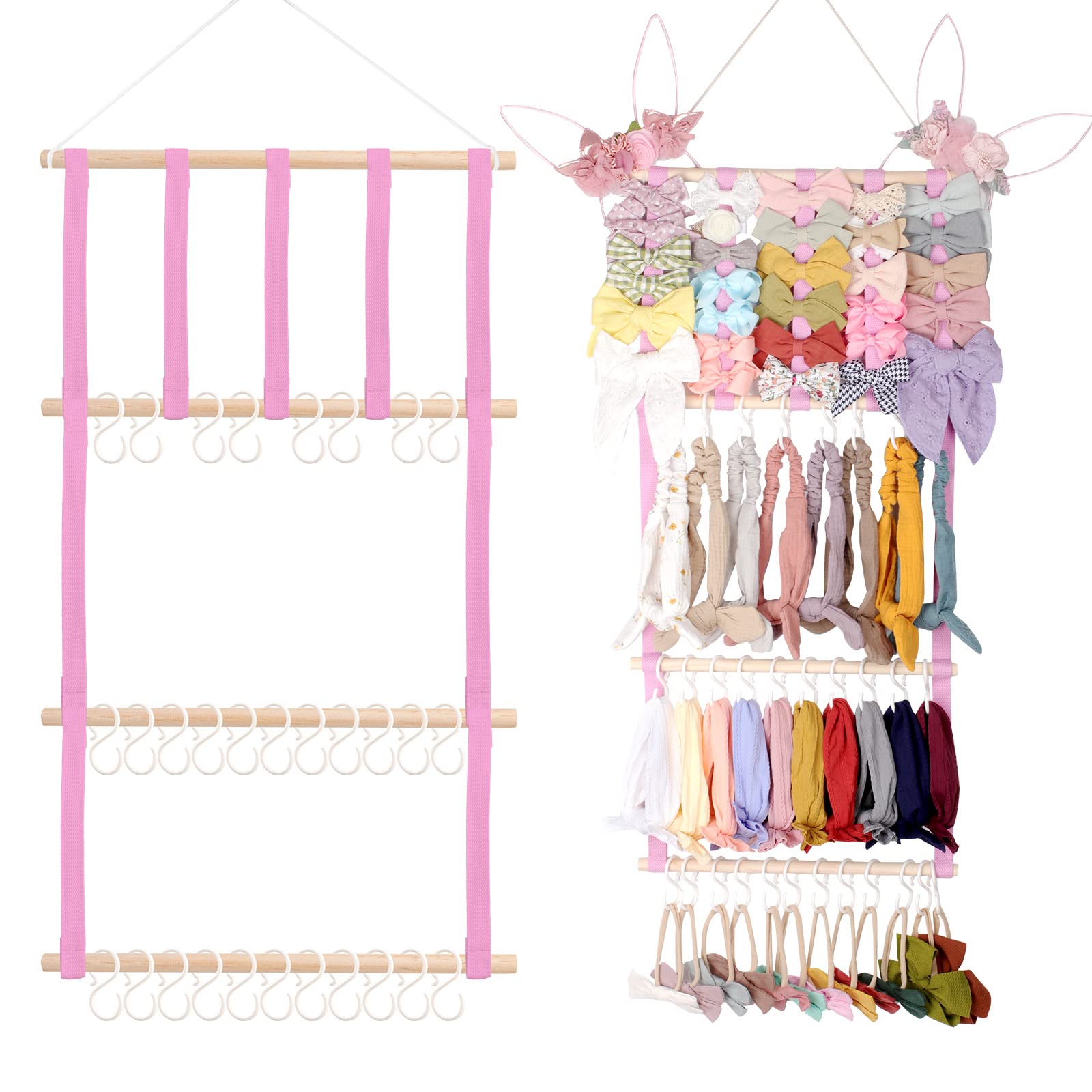 POVETIRE headband organizer wall mount displays organized accessories for quick selection