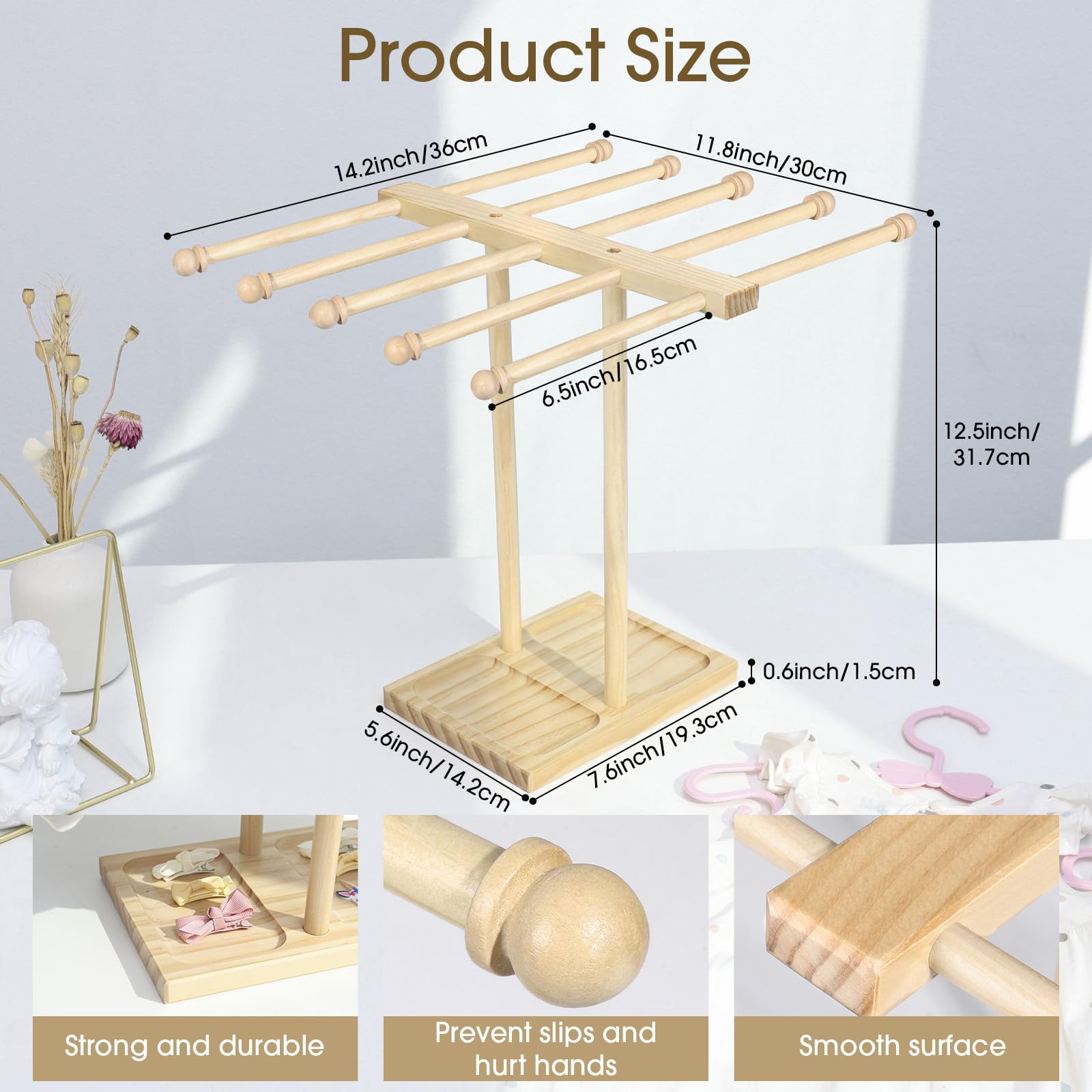 POVETIRE headband storage on a nursery shelf keeps small items tidy and within reach
