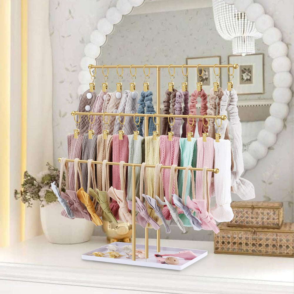 POVETIRE headbands display close-up showing quick selection for daily outfits.