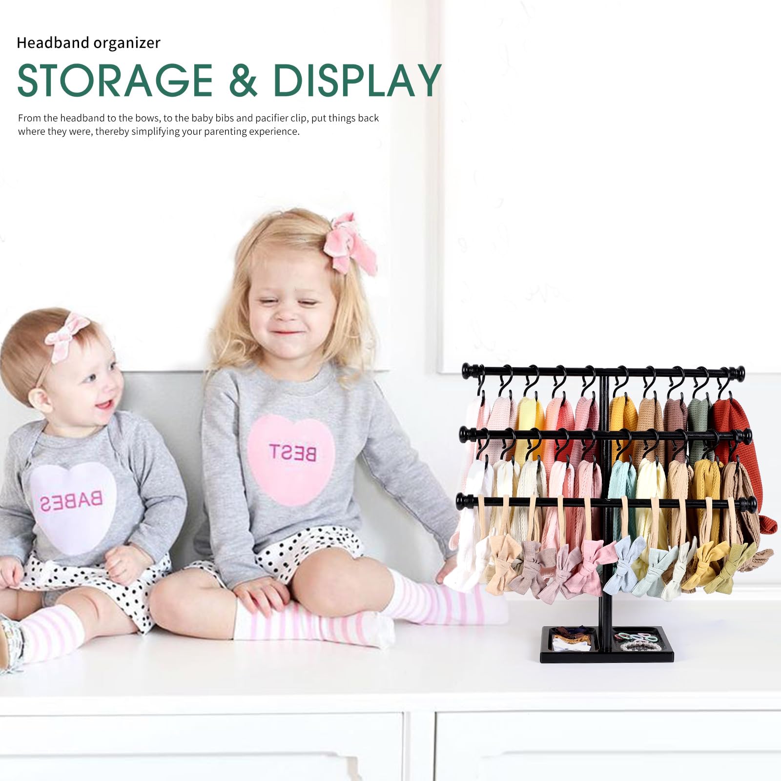 POVETIRE headbands display for moms, reduces clutter and improves selection accuracy