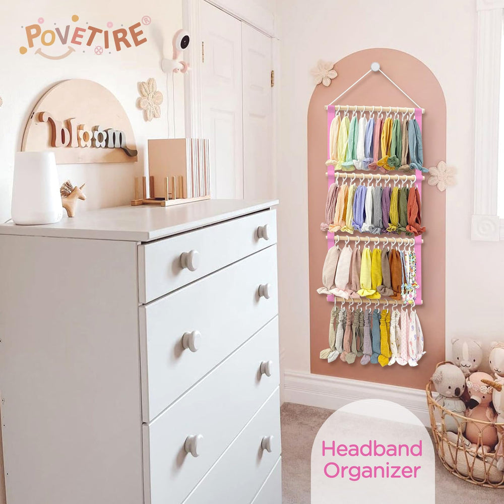 POVETIRE 4-row headband display shows up to 80 pieces at a glance.