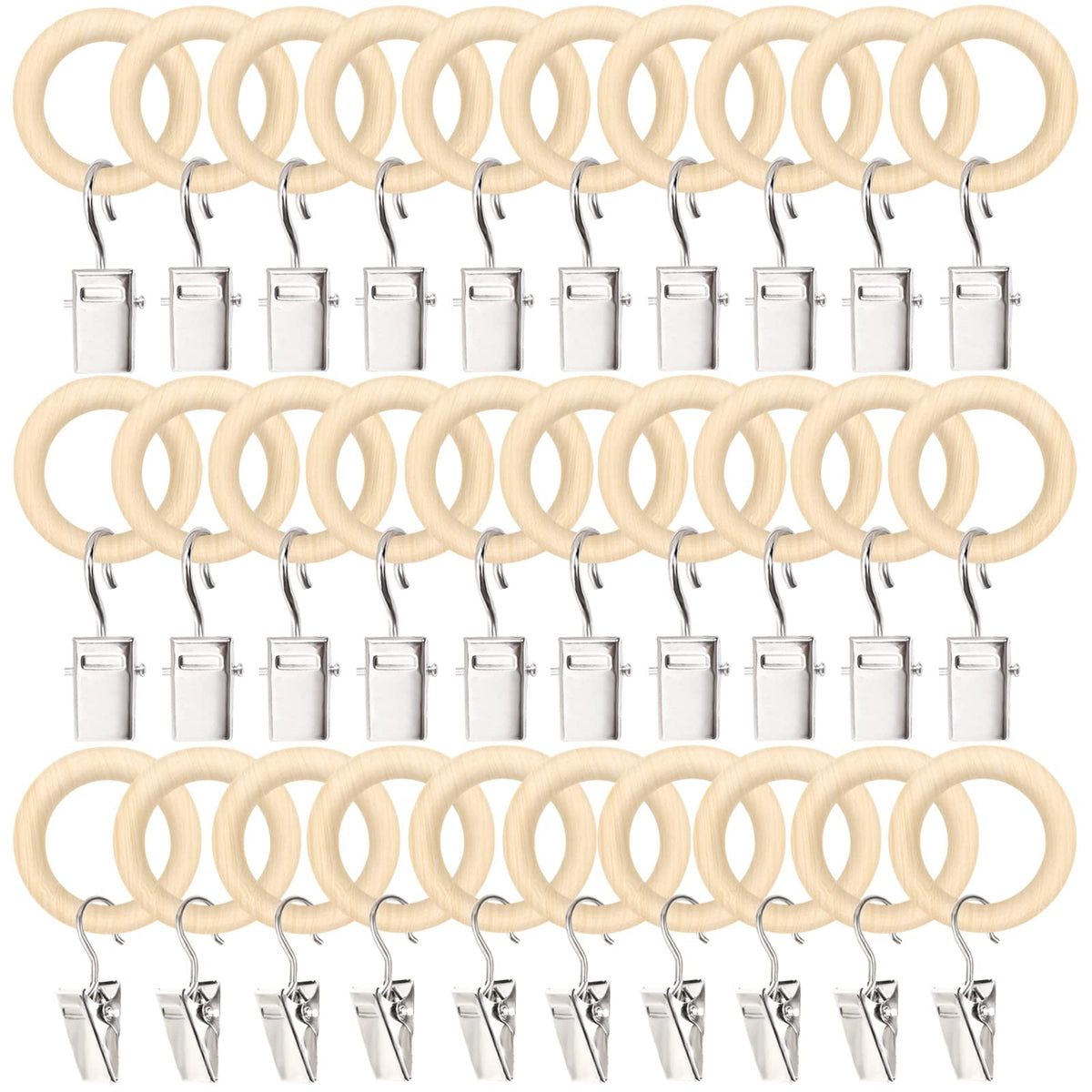 POVETIRE headbands hanger wood ring with clip keeping accessories organized
