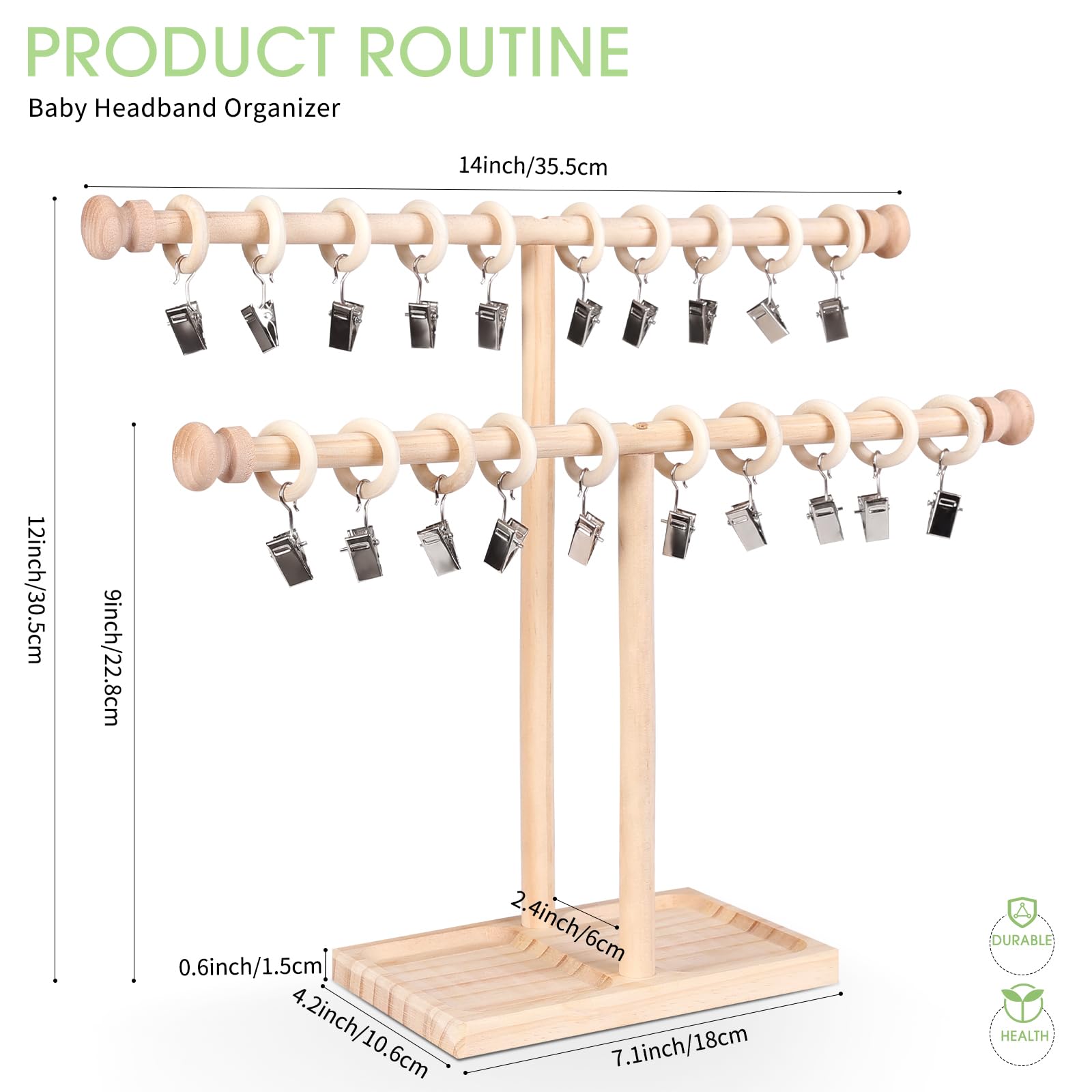 POVETIRE infant hair accessories rack keeps ties and bibs neatly organized