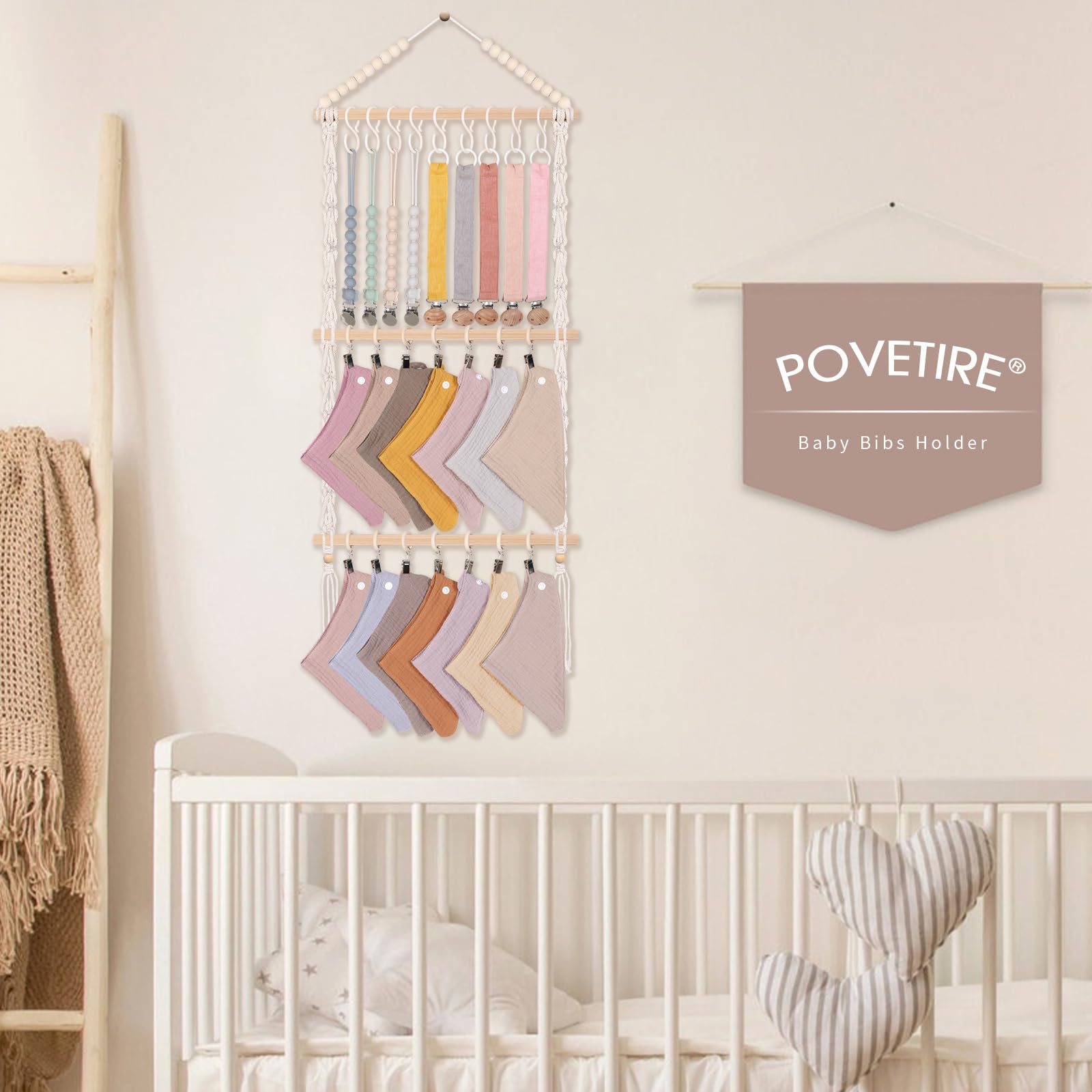 POVETIRE multipurpose-baby-cloths-storage keeps burp cloths and bibs tidy