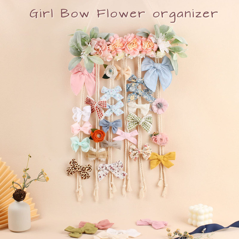 POVETIRE nursery decor bow organizer complements bedrooms and travel storage