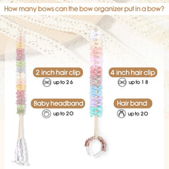 POVETIRE nursery decor setup displaying hair accessories neatly on a wall.