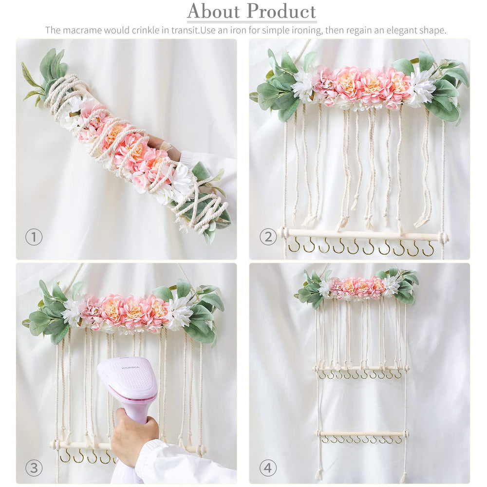 POVETIRE nursery decor accent blends practicality with elegant faux floral leaves