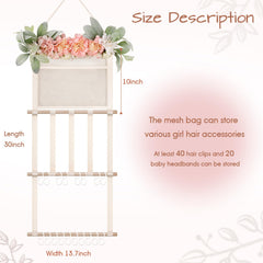 POVETIRE nursery wall decor with floral leaves adds charm while organizing bows