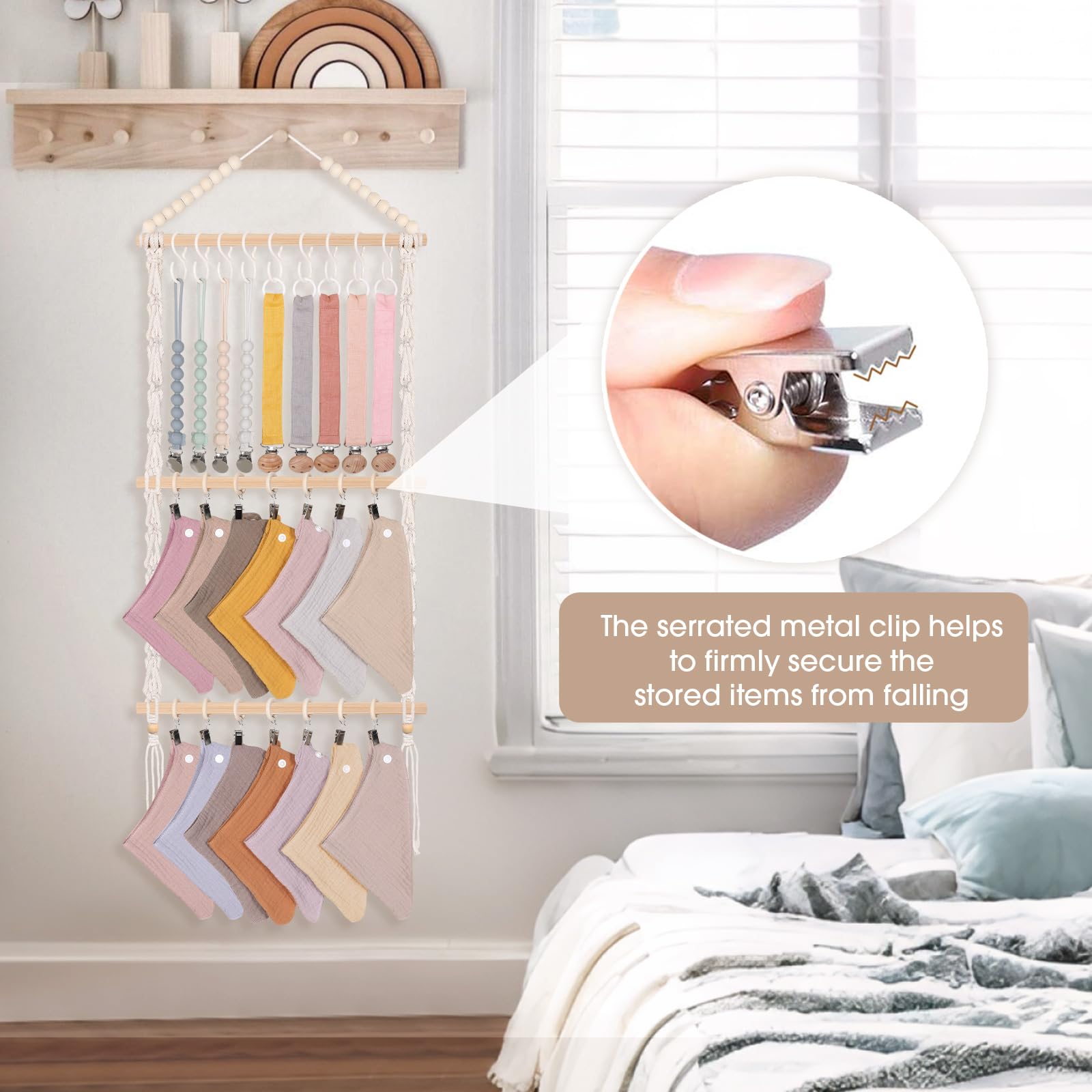 POVETIRE pacifier-clip-display-rack organizes clips at a glance