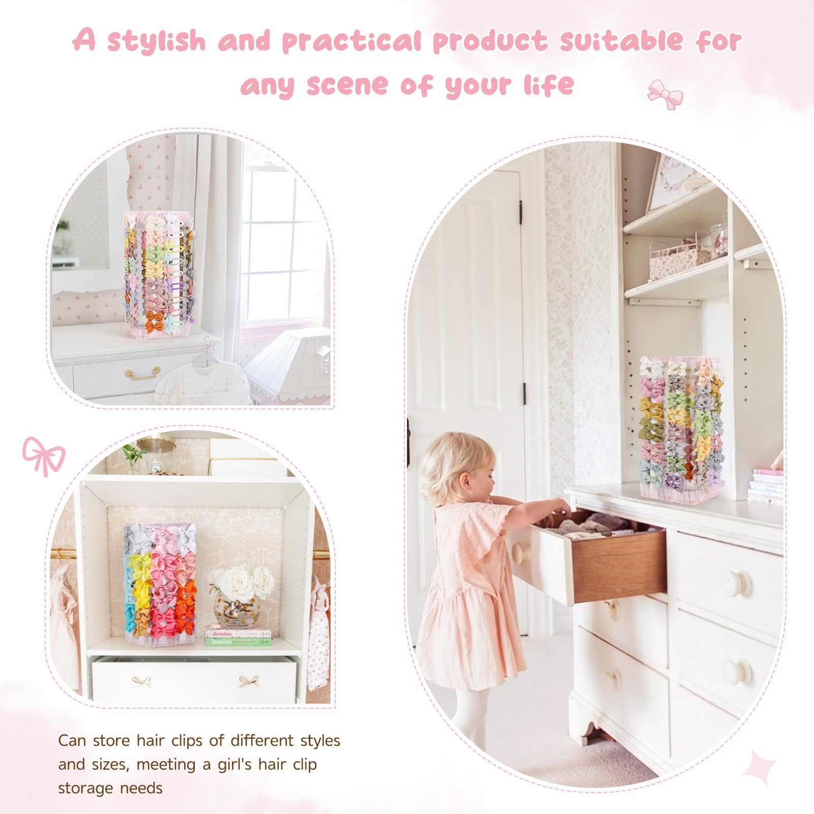 POVETIRE Portable bow organizer supports travel storage for busy moms.