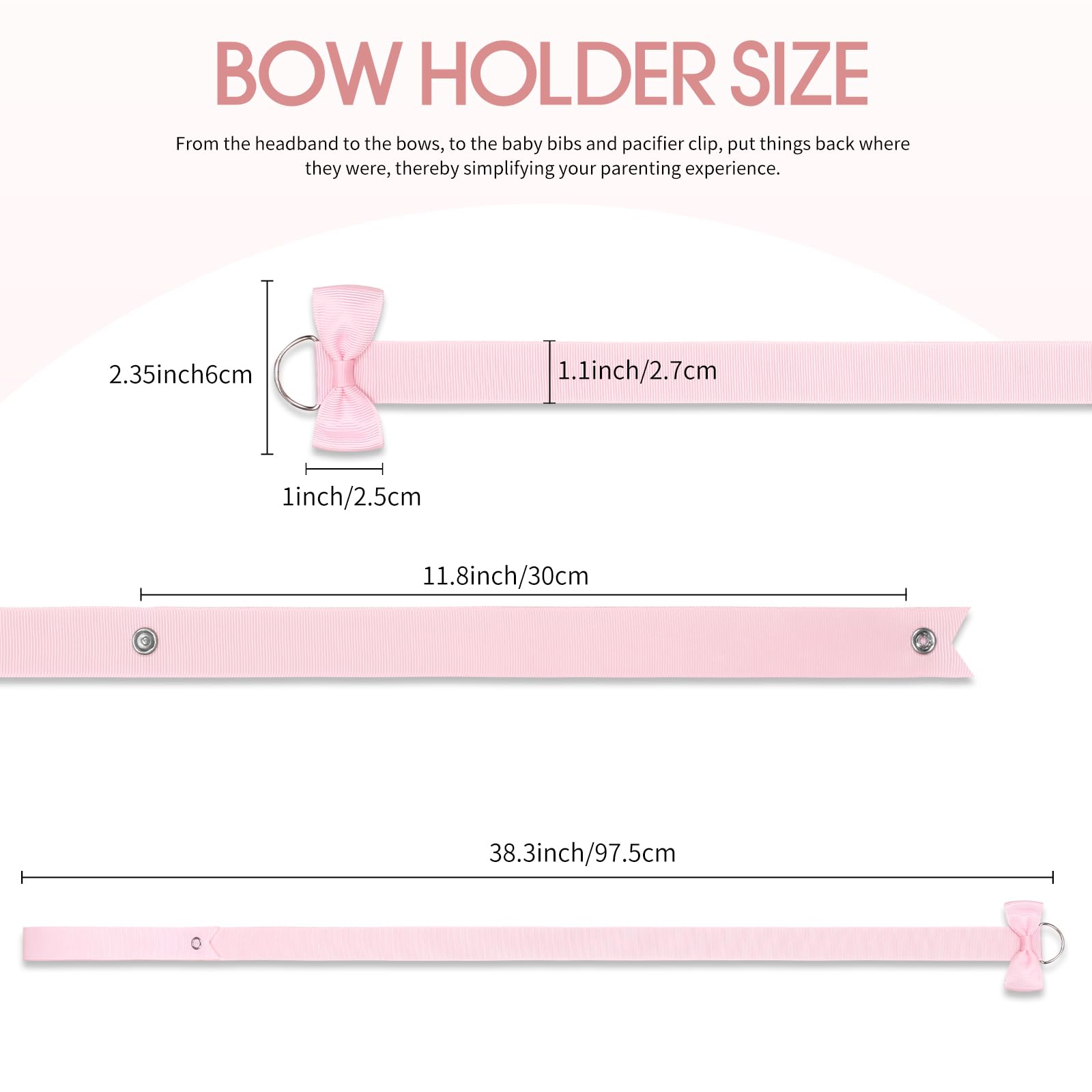 POVETIRE rib ribbon construction provides durable storage for daily hair accessories.