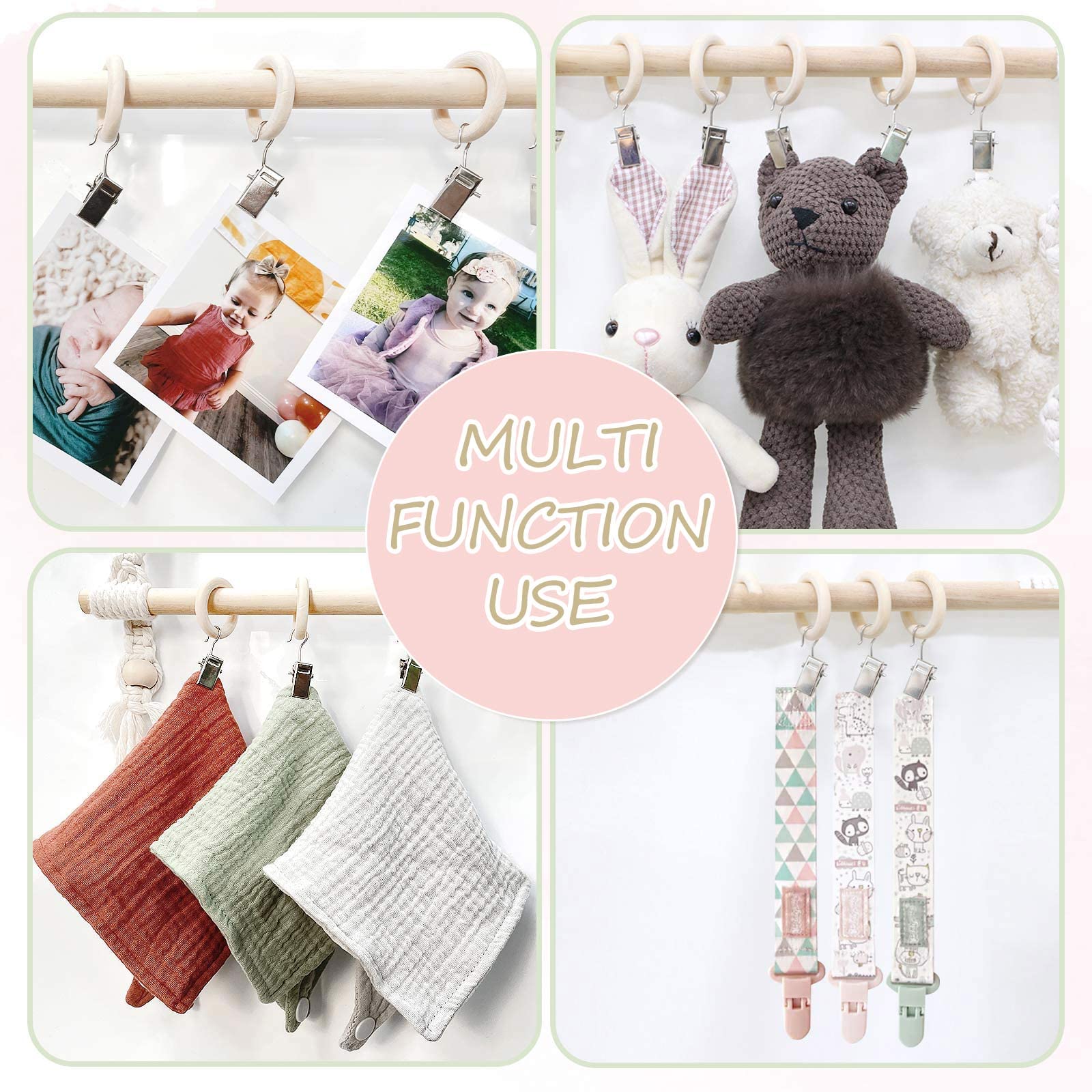 POVETIRE twelve-twine-twenty-hooks image highlights large storage capacity for multiple accessories.