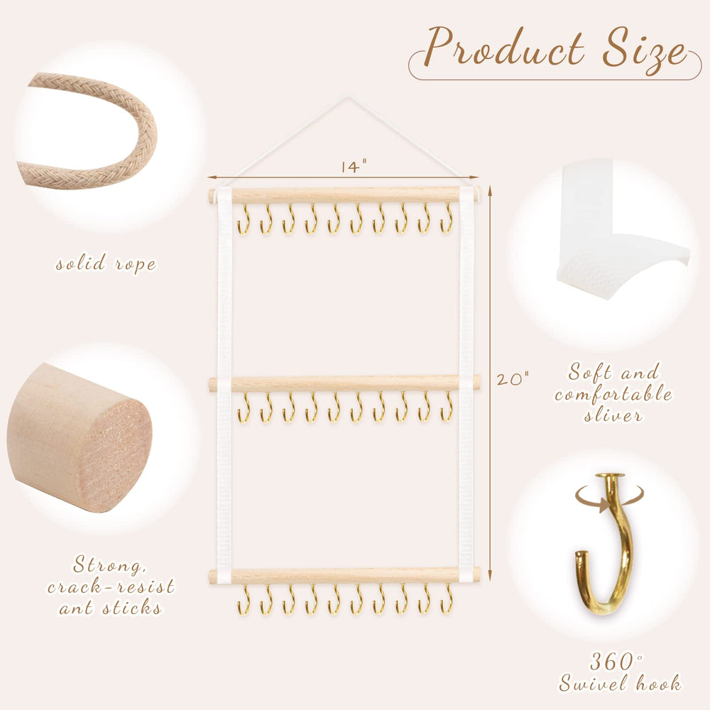 POVETIRE wall-hanging decor blends with nursery style while storing accessories.
