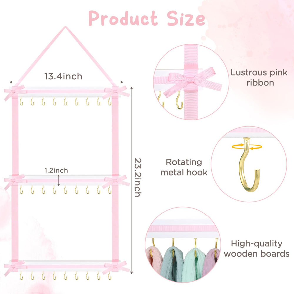POVETIRE wall-mount hair accessory display helps nursery decor stay tidy and accessible
