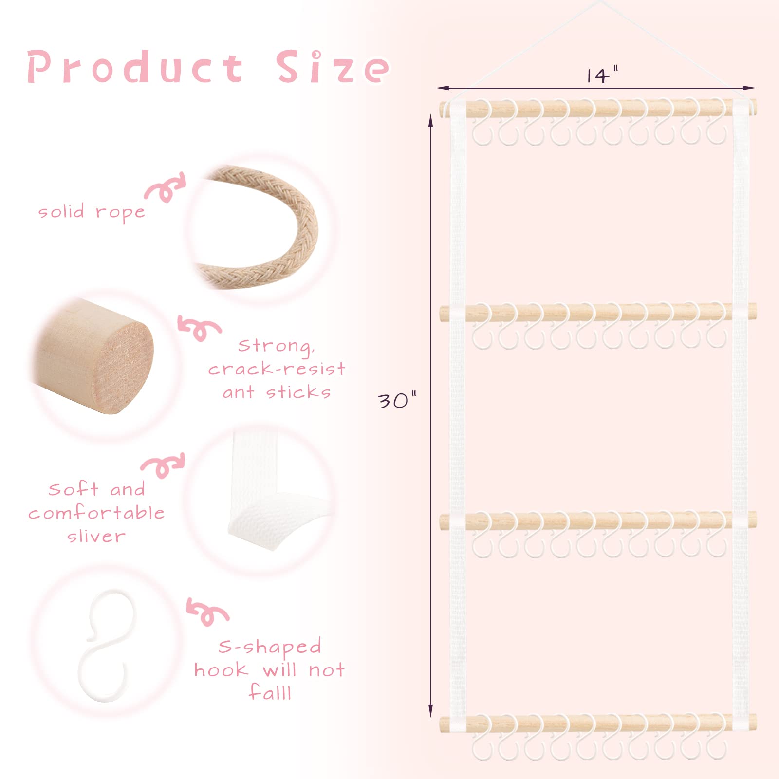 POVETIRE wall-mounted headband display demonstrates easy access and room decor fit.