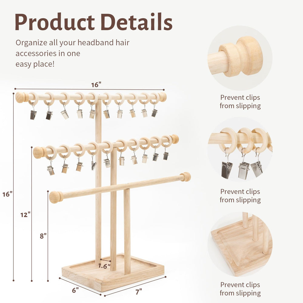 POVETIRE beechwood infant rack with square base for small items