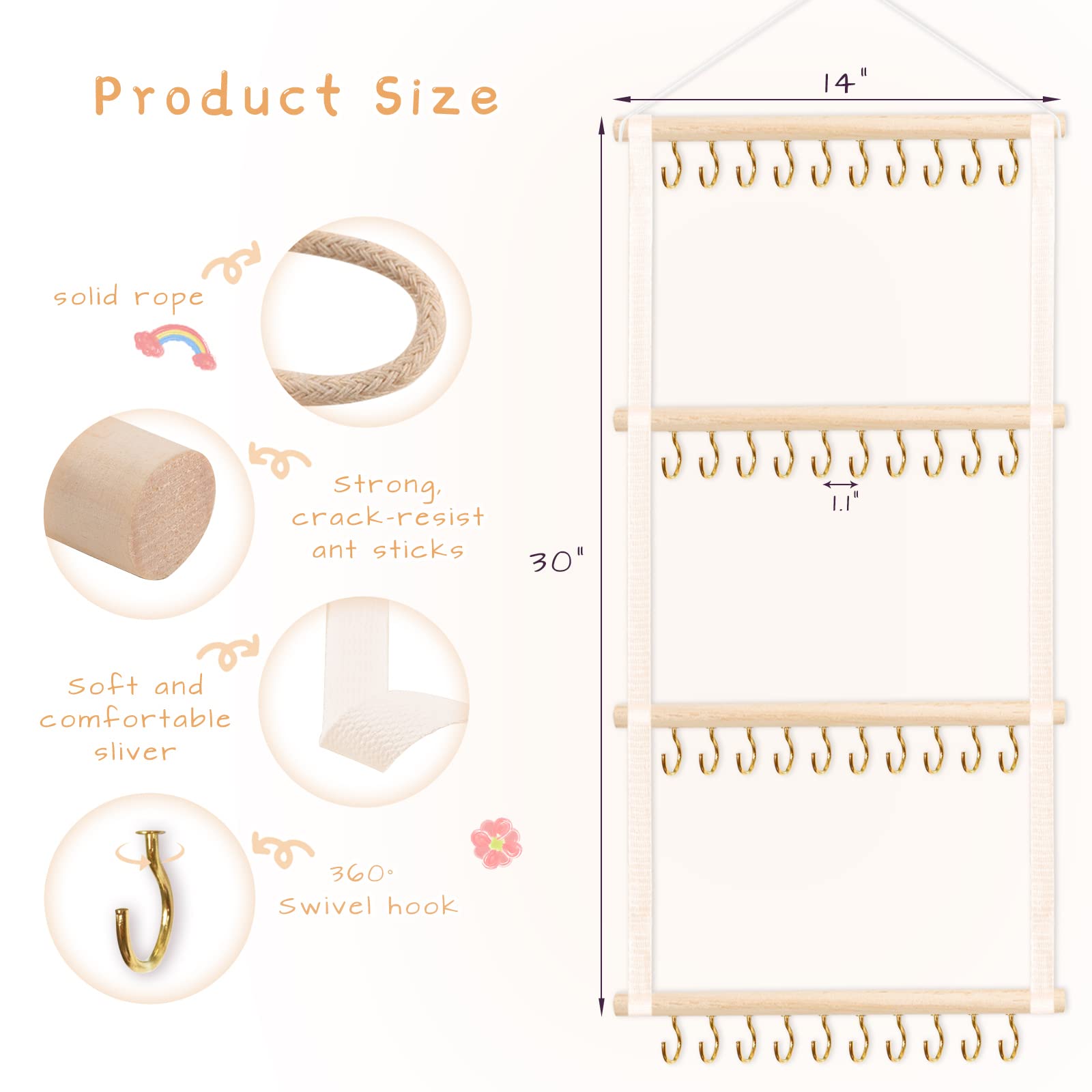 POVETIRE wooden beech sticks provide sturdy support for long-lasting storage