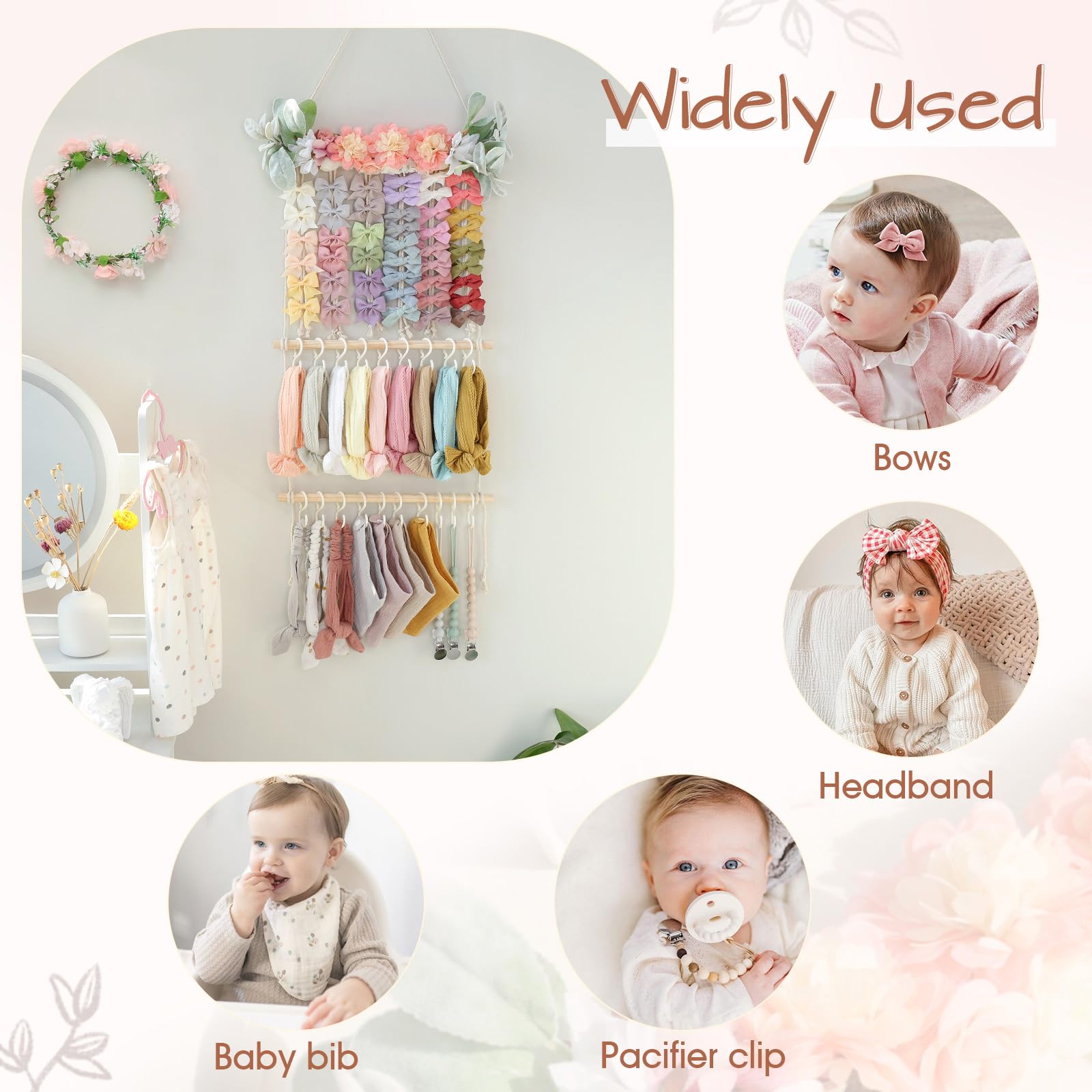 POVETIRE wooden sticks and ribbons setup shows easy assembly and display flexibility.