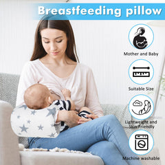 Povkufii nursing arm pillow baby-feeding-position closeup demonstrates ergonomic support.