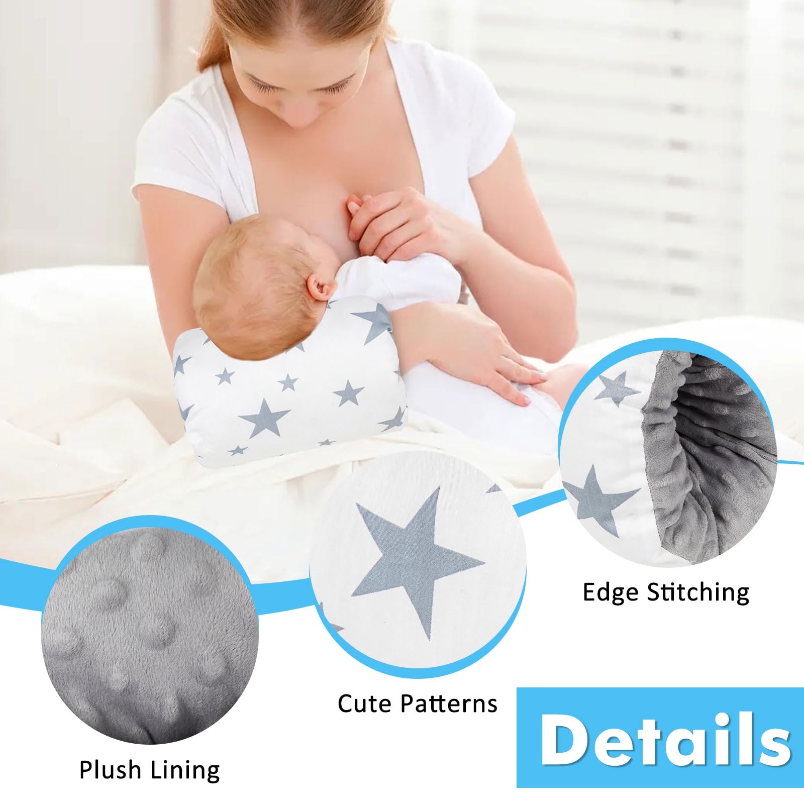 Povkufii nursing arm pillow travel-compact image shows on-the-go usability.