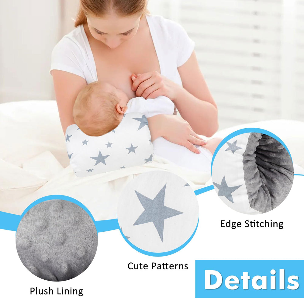 Povkufii nursing arm pillow travel-compact image shows on-the-go usability.