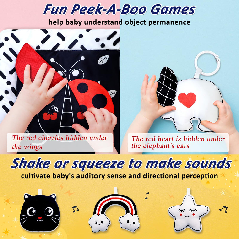 Poycuna black and white gym anti-slip backing helps stay in place during play.