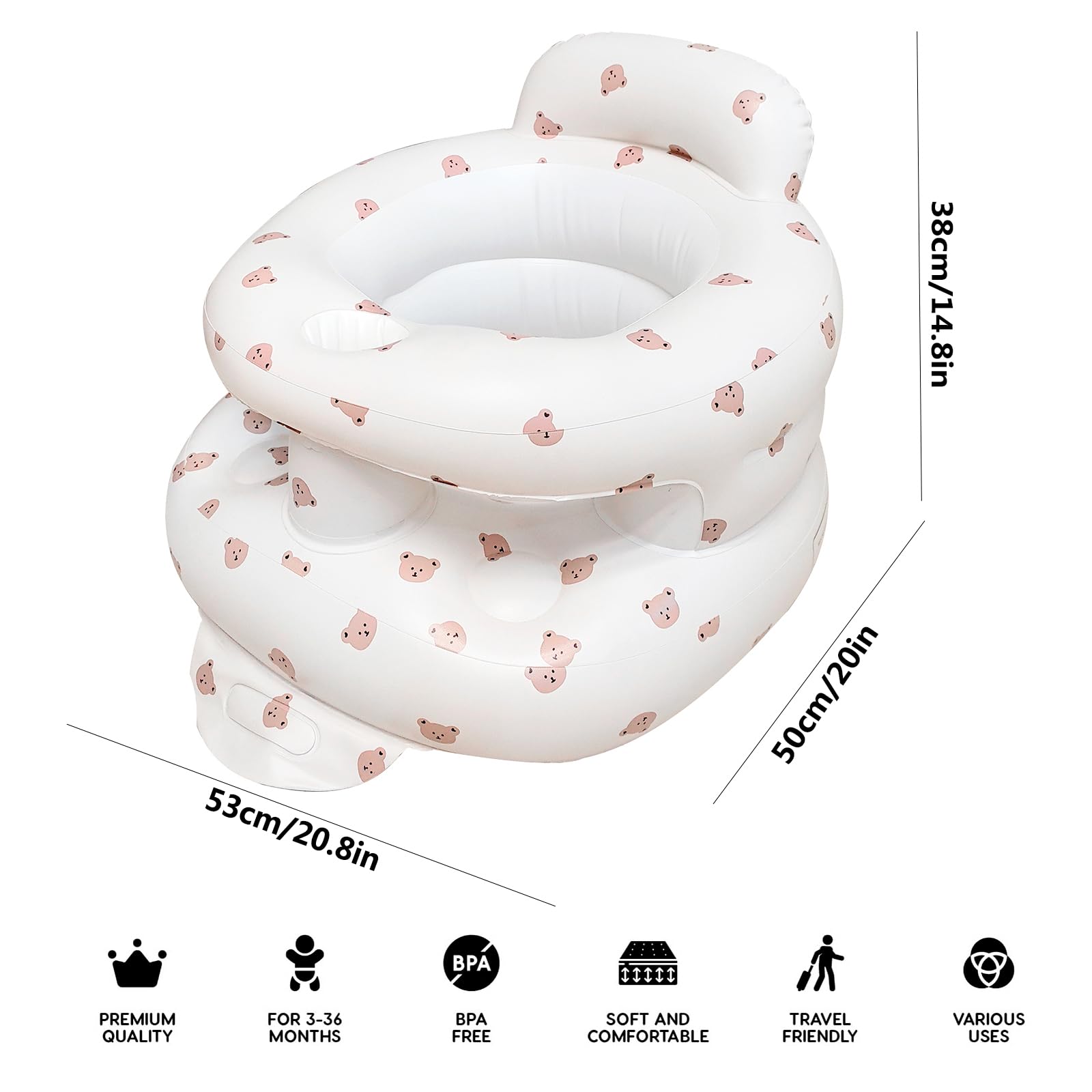 POZMTIORE portable inflatable chair ideal for travel and outdoor adventures with kids.