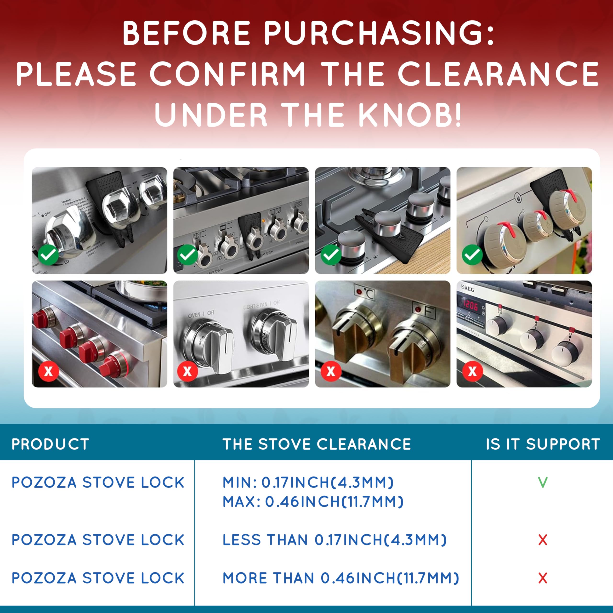 POZOZA stove knob locks protect kids and pets from accidental stove use.