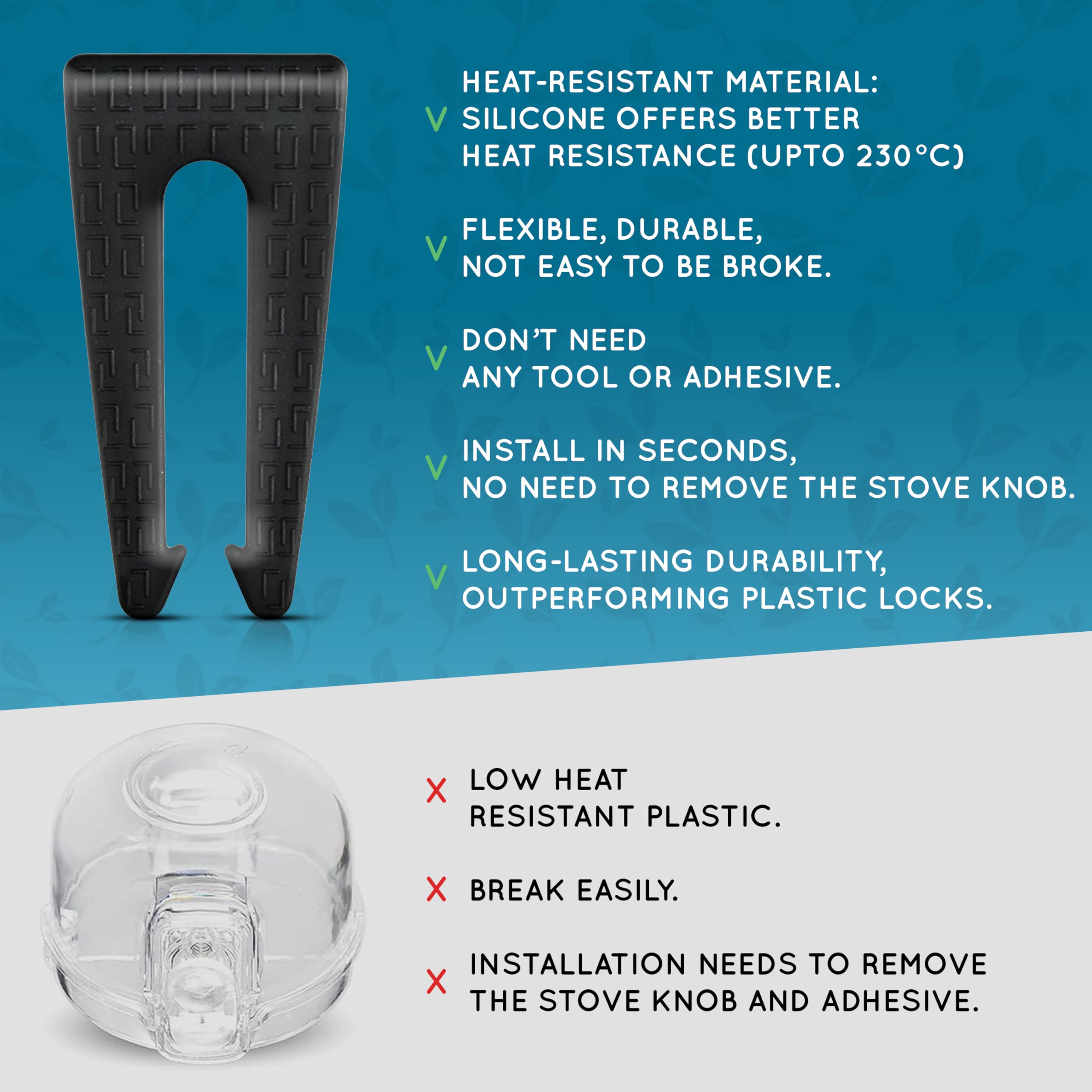 POZOZA stove knob locks heat-resistant silicone endure high-heat environments.