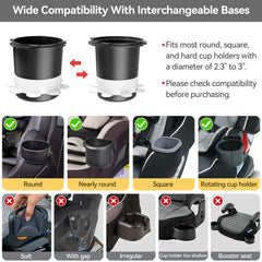 PPTSLID snack tray two bases enable secure, flexible cup holder fit